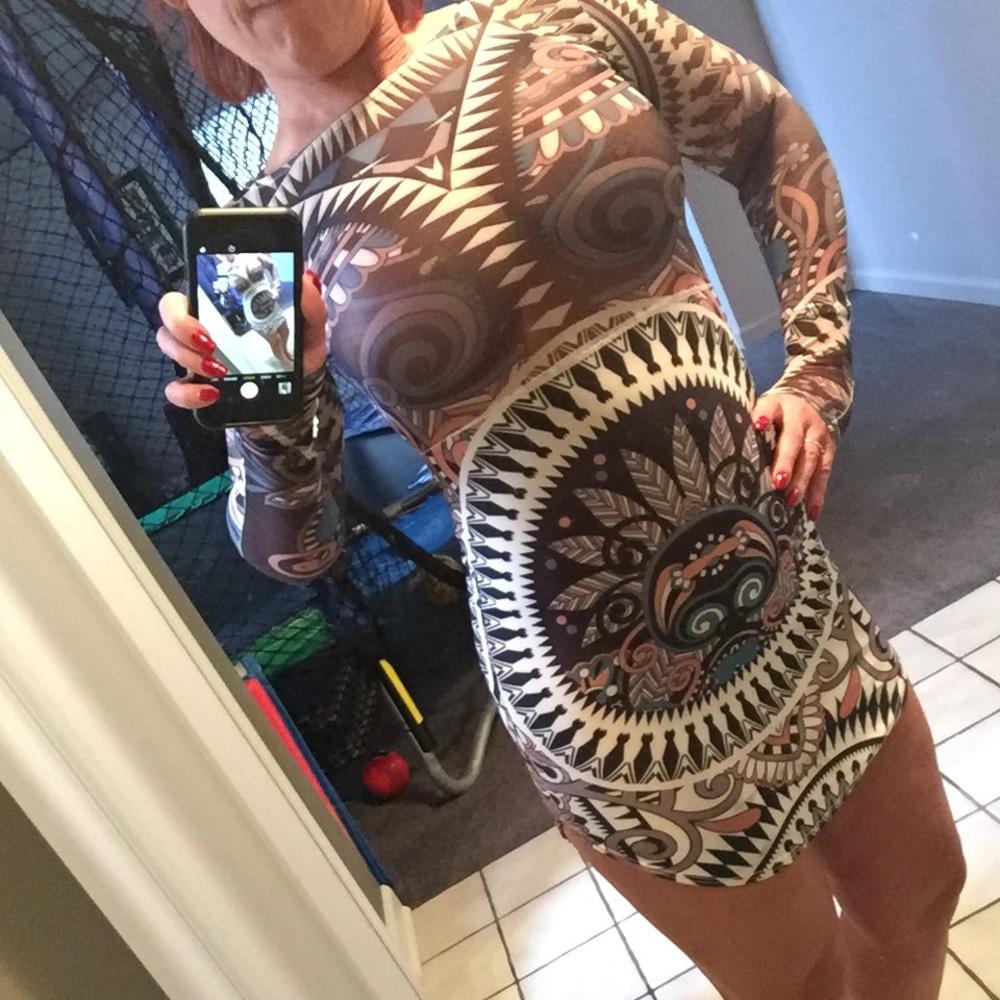 Fashion Nova aztec print dress.